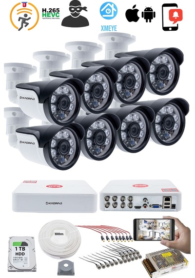 8'li Kamera Seti - 5mp Sony Seculens Kdj-8s-6al-ss-v1