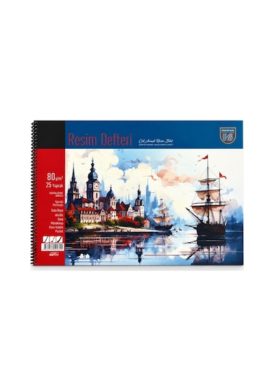 Umut U-deep 35x50 Spiralli Ekstra Beyaz Dokulu Resim Defteri Karton Kapak 25yp. - 1 Adet