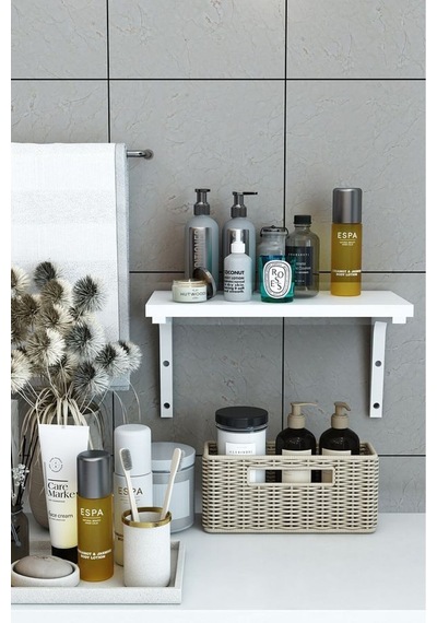 Tekli Dekoratif Duvar Rafı, Kitaplık Ve Organizer, Banyo, Mutfak, Balkon Beyaz