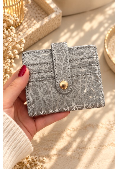 Elpida Bags Kadın Parıltılı Çok Bölmeli Çıtçıtlı Kartlık & Cüzdan