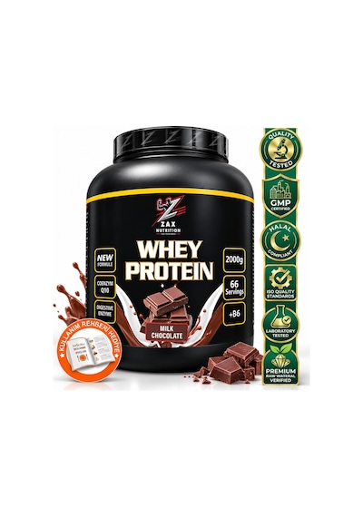 Premium Whey Protein Tozu Sütlü Çikolatalı 2 Kg - Kas Gelişimi Destekli Çikolata