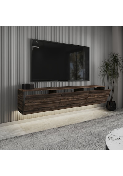 Neon Led Işıklı Duvara Monte,3 Kapaklı Tv Ünitesi,tv Sehpası Sandık Ceviz - Sandık Ceviz Sandık Ceviz Neon Led Işıklı Duvara Monte,3 Kapaklı Tv Ünitesi,tv Sehpası Sandık Ceviz - Sandık Ceviz Sandık Ceviz