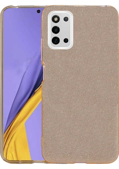 Galaxy A03s Kılıf Zore Shining Silikon Gold