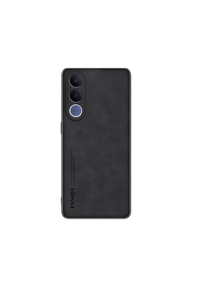 Microcase Vivo V70 Fe 5g İle Uyumlu Luxury Leather Series Deri Desenli Plastik Koruma Kılıf - Al8125 Siyah