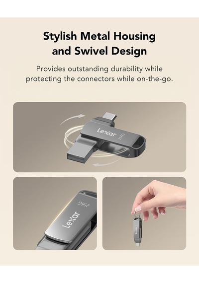 Lexar 256gb Jumpdrive Dual Drive D400 Usb 3.1 Type-c Flash Sürücü