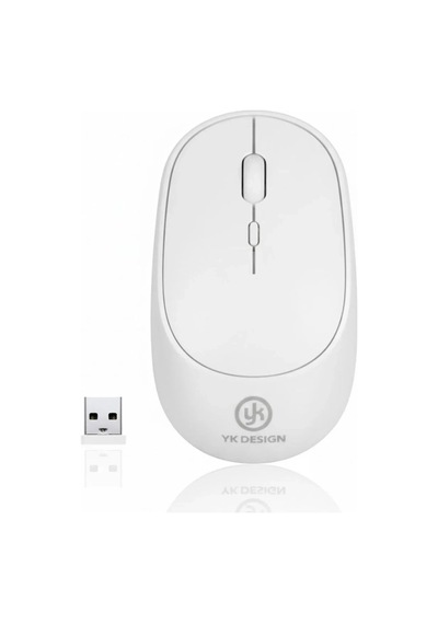 Ergonomik Beyaz Kablosuz Mouse Usb Alıcılı Ofis Ve Oyun İçin Standart