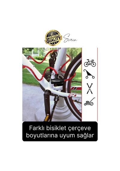 Premium Anahtarlı Çelik Halatlı Dayanıklı Bisiklet Motosiklet Scooter Kilidi 150 Cm Güvenli Pratik Çok Renkli