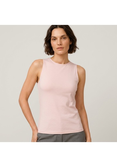 Bonbon Kadın Basic Kolsuz İçi Yarım Astarlı Tshirt Bb2538 Açık Pembe