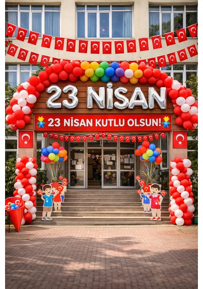 23 Nisan Yazılı Folyo Balon Süsleme Seti Gümüş 100cm Büyük Harf Balon Çocuk Bayramı Seti Gri - Gümüş