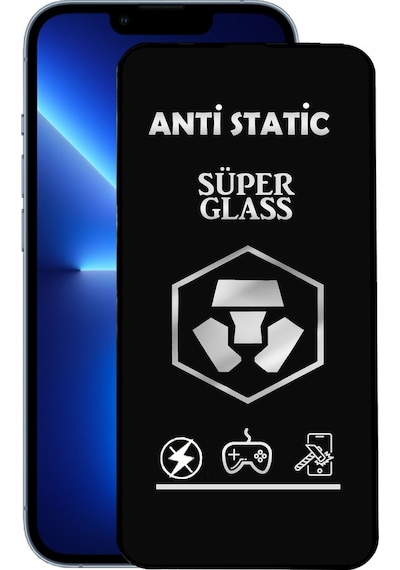 Apple Uyumlu   iPhone 13 Pro Max ile Tam Kaplayan Anti Statik Dayanıklı Süper Cam Ekran Koruyucu