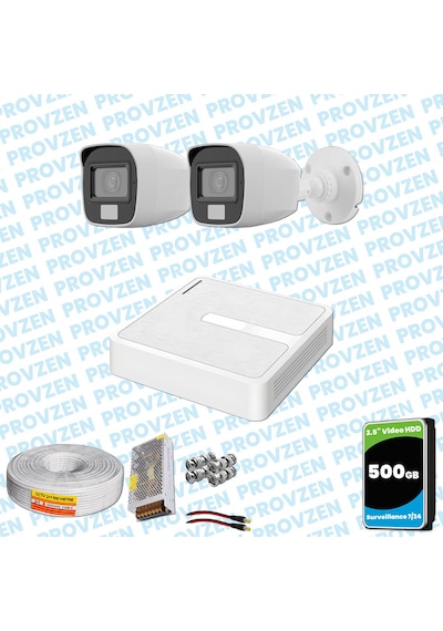Provzen Hilook 2 Kameralı Full Hd Colorvu Mikrofonlu Güvenlik Kamerası Olay Anında Bildirim
