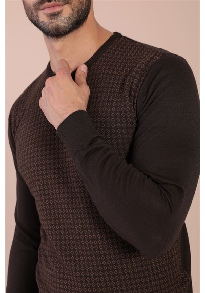 Ferraro Bisiklet Yaka Superfine Yün Kazak - Kahve (490433358) Kahverengi