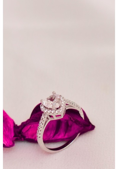 Brezza Lusso Jewelry Pırlanta Model Kalpli Tektaş Bayan Yüzük - 555846530