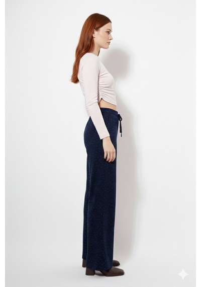 Unika Boutique Taşlı Pantolon Lacivert