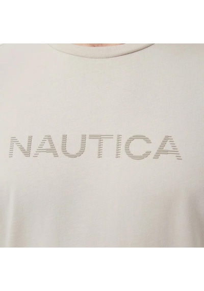 Nautica Erkek Bej Regular Fit Baskılı T-shirt-14489