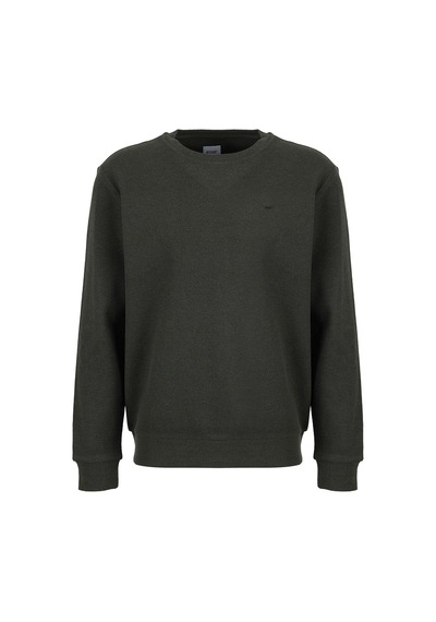 Mustang Haki Erkek Basic Nakışlı Sweatshirt M6wm-swt1590