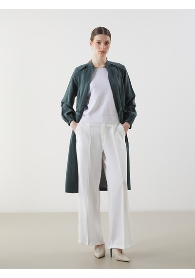 Lcw Modest Ekru Loose Fit Geniş Paça Kadın Pantolon