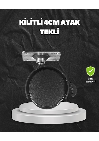 Northcity 4 Cm Kilitli Evrensel Tekerlek Ayak - Sessiz Ve Güvenli Mobilya Çözümü Siyah