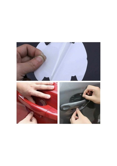 Hubrendy Cer 8 Adet Araba Kapı Kolu Koruyucu Çizilme Önleyici Şeffaf Sticker Film Koruma Seti