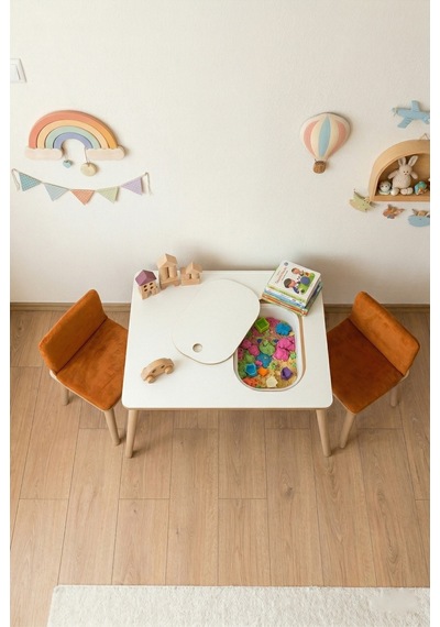 Montessori Çocuk Masası-oyun Masası-aktivite Masası-etkinlik Masası Takımı 2 Turuncu Sandalye Montessori Çocuk Masası-oyun Masası-aktivite Masası-etkinlik Masası Takımı 2 Turuncu Sandalye