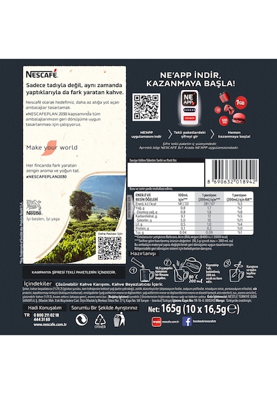 Nescafé 3ü1 Arada Extra Paket 10 X 16.5 G-53 Çözünebilir