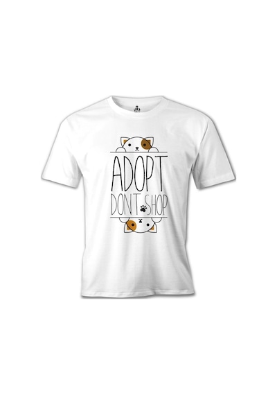 Don'T Shop - Adopt Beyaz Erkek Tshirt