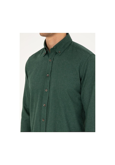 Pierre Cardin Regular Fit Uzun Kollu Gömlek 1960022 Yeşil