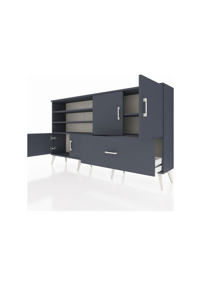 Arges Konsol 5 Raflı Tek Çekmeceli 4 Kapaklı 176x30x99 Antrasit-a Antrasit-antrasit Arges Konsol 5 Raflı Tek Çekmeceli 4 Kapaklı 176x30x99 Antrasit-a Antrasit-antrasit