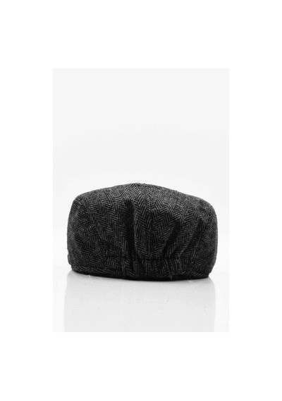 Külah Erkek Kasket Balıksırtı Flat Cap Termal Yün Şapka Antrasit