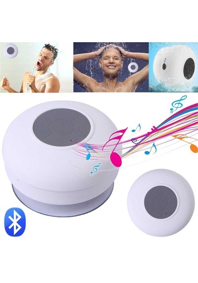 Su Geçirmez Mini Bluetooth Duş Hoparlörü Beyaz