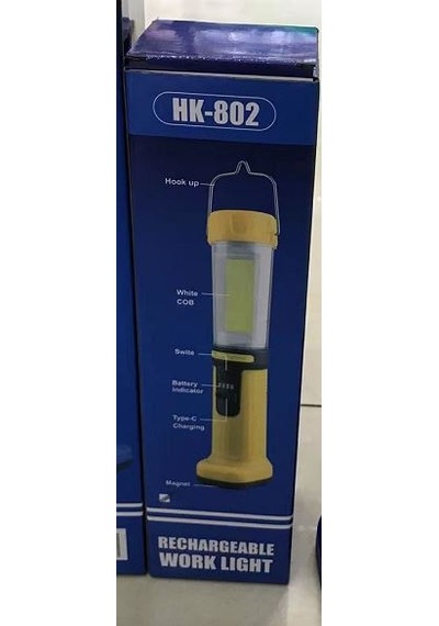 Powermaster Hk-802 Şarjlı 30 Beyaz + 20 Mavi-kırmızı Smd Led / 55 Cob Ledli 5 Modlu Çalışma Lambası Siyah