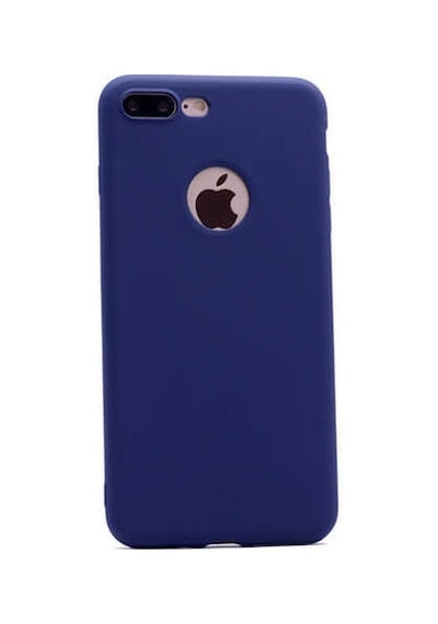 Noktaks - Apple Uyumlu iPhone 7 Plus - Kılıf Mat Renkli Esnek Premier Silikon Kapak - Lacivert