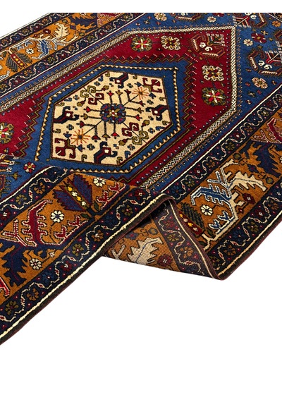 El Dokuma Sıfır Büyük Yahyalı Halısı 125x220 Kök Boya %100 Yün Halı Lacivert