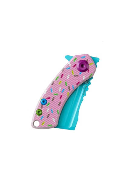 Kansept Mini Korvid Donut Baskılı G10 Sap 154cm Çelik Çakı T3030b1 Kum