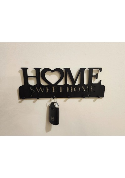 Buradabulabilirsin 3d Baskı Home Sweet Home Yazılı Anahtarlık Duvar Askısı Kalpli Anahtar Askısı Siyah Bbz