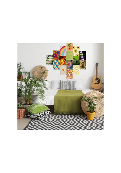 A5 Colorful Soft Poster Duvar Kağıdı Seti Renkli Estetik Duvar Kolajı Oda Süsleme Afiş Seti
