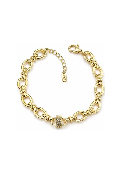 Cm Jewelry Oval Zincir Bileklik Gold Premium Şık Tasarım Ayarlanabilir Altın