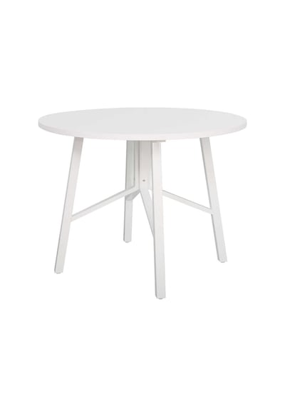 Round Yuvarlak Yemek Masası - Beyaz 110x110x76 Cm Beyaz