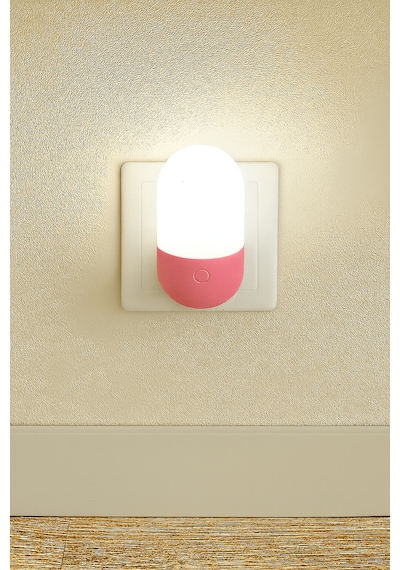 Gece Lambası Iki Renkli Günışığı Ve Beyaz Renk 1 Watt Led Pembe