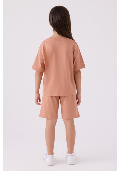 U.S. Polo Assn. U.s. Polo Assn Kız Çocuk Kahverengi Bermuda Takım Us1848-c-v34 Kahverengi