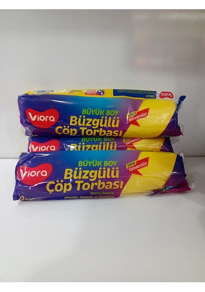 Viorat Kokulu ve Ağzı Büzgülü Büyük Çöp Torbası 3'lü