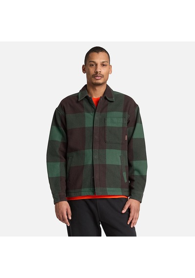 Timberland Fleece Lined Check Overshirt Erkek Gömlek-34629 Yeşil