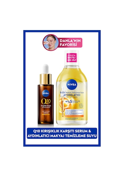 Q10 Kırışıklık Karşıtı Çift Etkili Cilt Serum 30ml, Aydınlatıcı Micellar Makyaj Temizleme Suyu 400ml