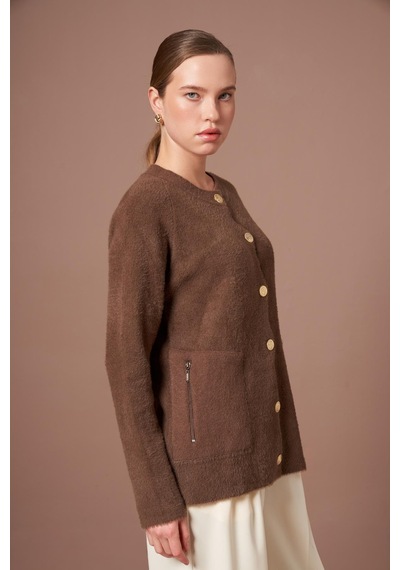 Ftz Women Kadın Angora Hırka Kahve 25259 Kahve