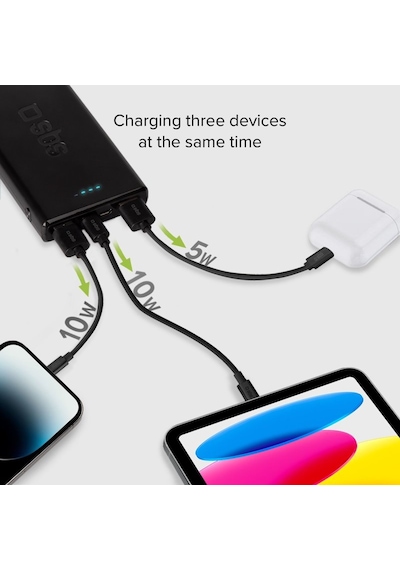 SBS Powerbank TTBB10000FASTK 10.000 mAh 2 Usb 2.1 A Taşınabilir Şarj Cihazı Siyah