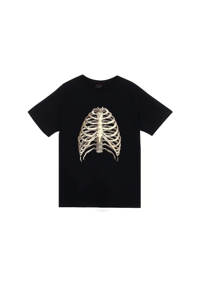 Iskelet Baskılı T-shirt SIYAH