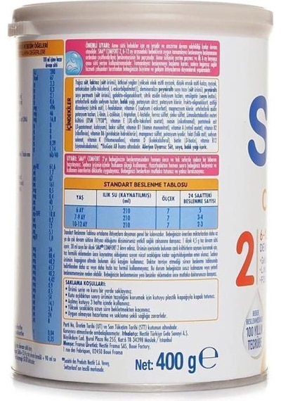 Sma Comfort 2 Bebek Devam Sütü 400 G 6 Kutu