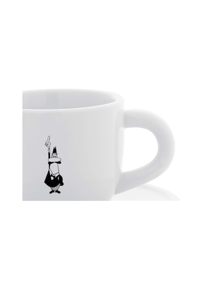 Moka Kahve Fincanı Ve Tabağı - 80ml - İkonik Bıyıklı Adam Desenli - Porselen çok renkli