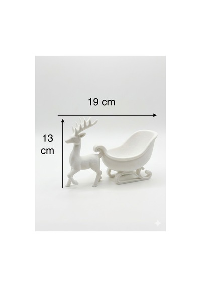3d Baskı Geyik Ve Kızak Dekoratif Obje Çok Amaçlı Takı Düzenleyici & Aksesuar Standı 19x13cm