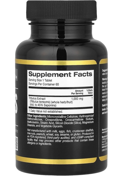 California Gold Nutrition Sport Tribulus 1000 Mg 60 Tablet Usa Menşeii Orijinal Dmmedicineden